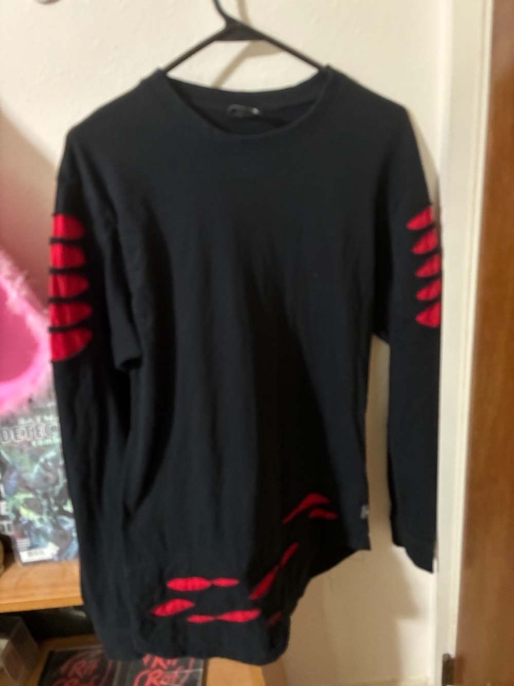 Southpole Black Tee with Red Logo Square Tag